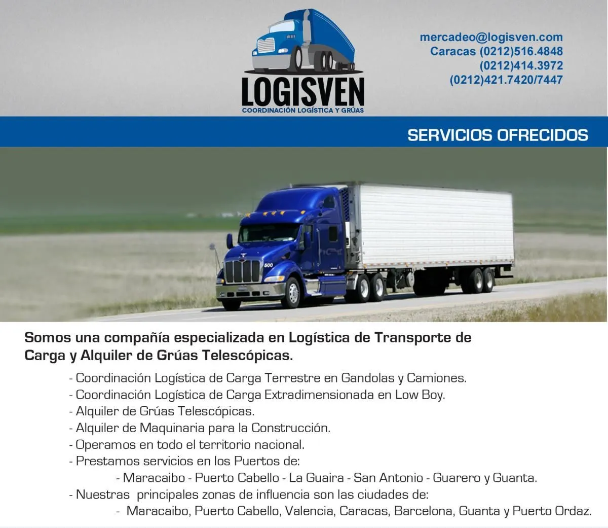 La imagen 1 de la Empresa LOGISVEN - COORDINACIÓN LOGÍSTICA Y GRÚAS